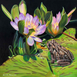 The Flower Duet by Leslie Macon Ceramic Accent & Decor Tile LMA055AT
