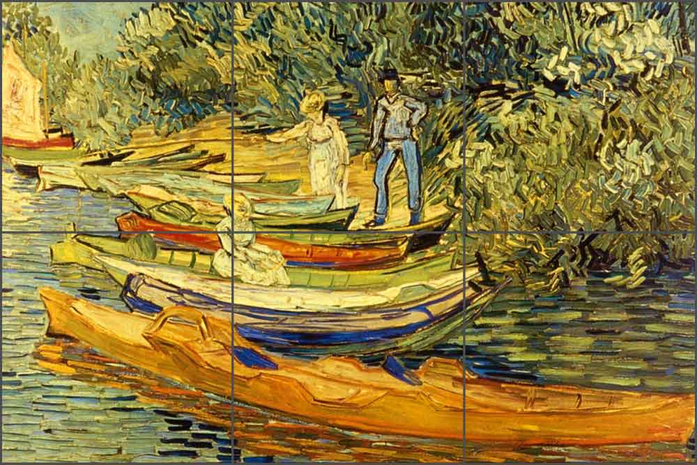 The Riverbank, La Grenouillere by Vincent van Gogh Ceramic Tile Mural - 523007