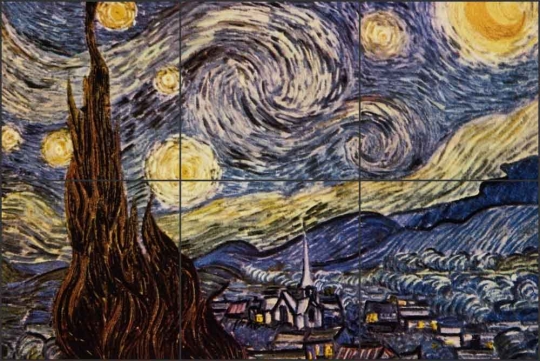 Art van Gogh Starry Night Sky Cafe Mural Ceramic Decor Tile #165 