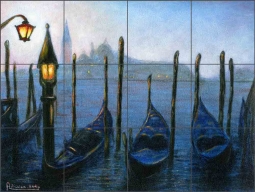Gondola by Angelica Di Chiara Ceramic Tile Mural ADCH003