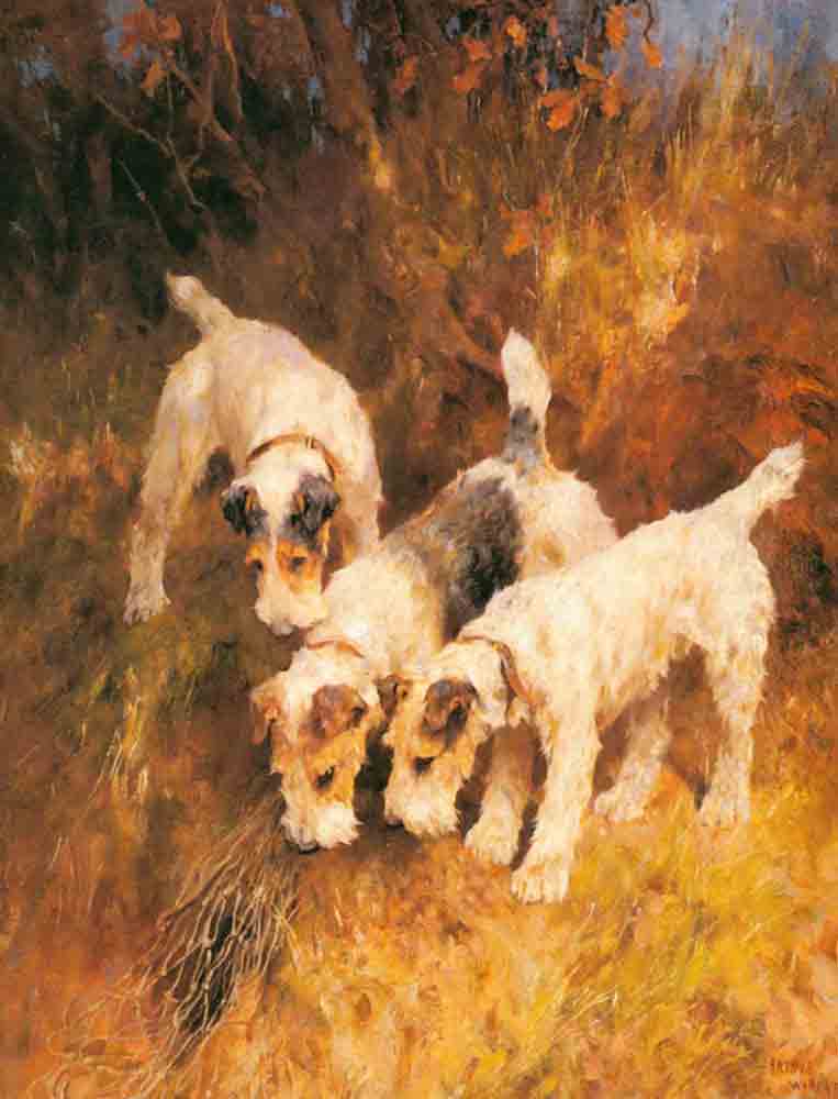 Terriers on the Scent by Arthur Wardle Accent & Decor Tile AW003AT