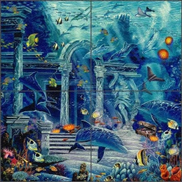 Visions of Atlantis by John Enright Glass Tile Mural BC-JE07