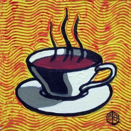 Coffee Cup, Yellow by Beaman Cole Accent & Decor Tile BCA004AT