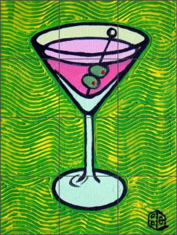 Green Martini by Beaman Cole Ceramic Tile Mural BCA037