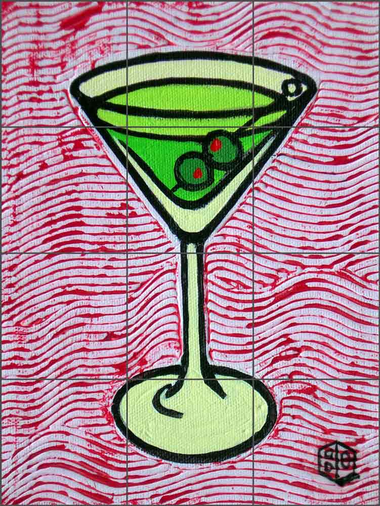 Red Martini by Beaman Cole Ceramic Tile Mural BCA038