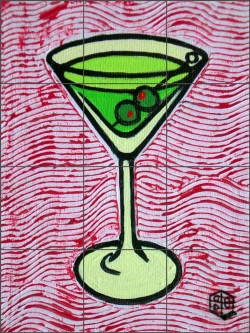 Red Martini by Beaman Cole Ceramic Tile Mural BCA038