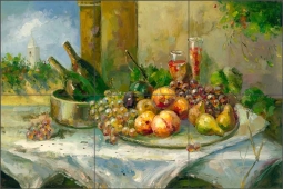 Fruit and Wine by C. H. Ching Glass Tile Mural CHC070