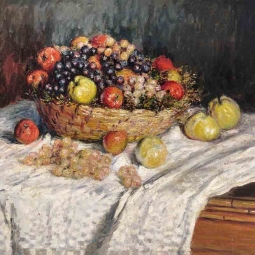 Apples and Grapes by Claude Oscar Monet Accent & Decor Tile COM020AT