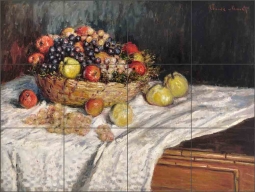 Apples and Grapes by Claude Oscar Monet Ceramic Tile Mural COM020