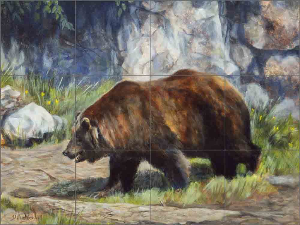 Beary Hunting by Debbie Hughbanks Ceramic Tile Mural DHA002
