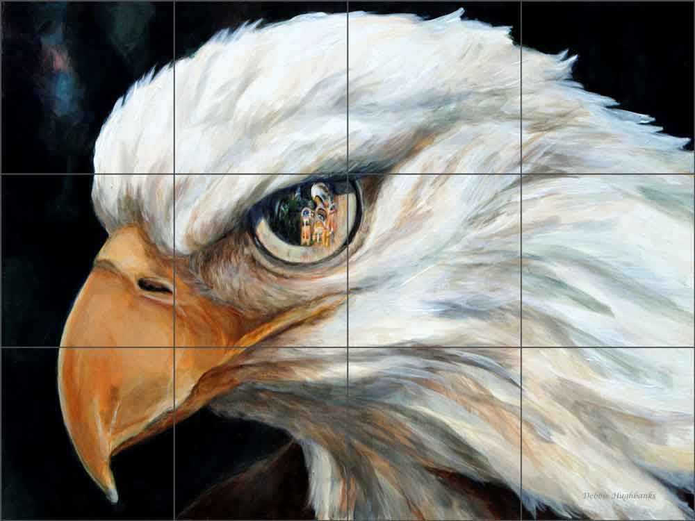 Eagle's Watch at Totem Bight by Debbie Hughbanks Ceramic Tile Mural DHA024