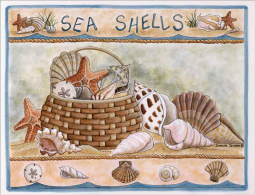 Donna's Sea Shells by Donna Jensen Ceramic Accent & Decor Tile DJ003AT