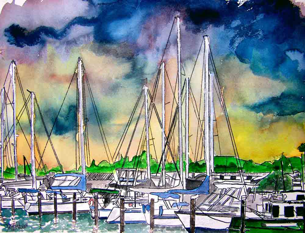 Melbourne FL Marina by Derek McCrea Accent & Decor Tile DMA046AT