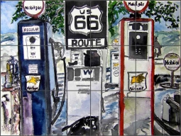 Route 66 by Derek McCrea Ceramic Tile Mural DMA049