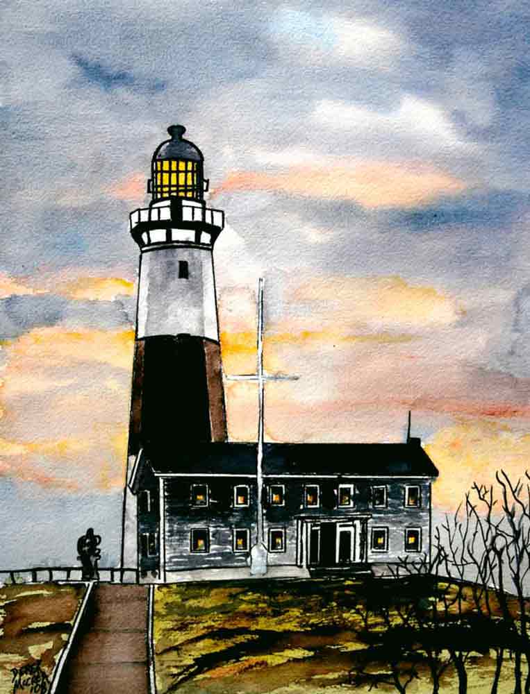 Montauk Point Lighthouse by Derek McCrea Accent & Decor Tile DMA056AT