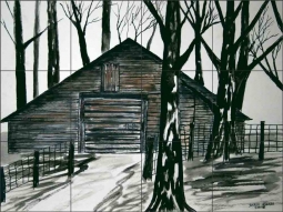 Country Barn by Derek McCrea Ceramic Tile Mural DMA065