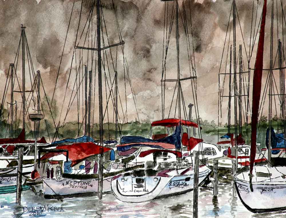Sailboats by Derek McCrea Accent & Decor Tile DMA079AT