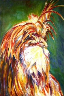 Big Bird - Buffed Laced Polish by Diane Williams Ceramic Tile Mural DWA003