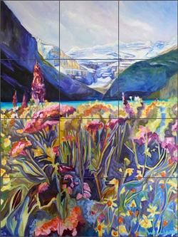 Snapdragons and Wildflowers by Diane Williams Ceramic Tile Mural DWA017