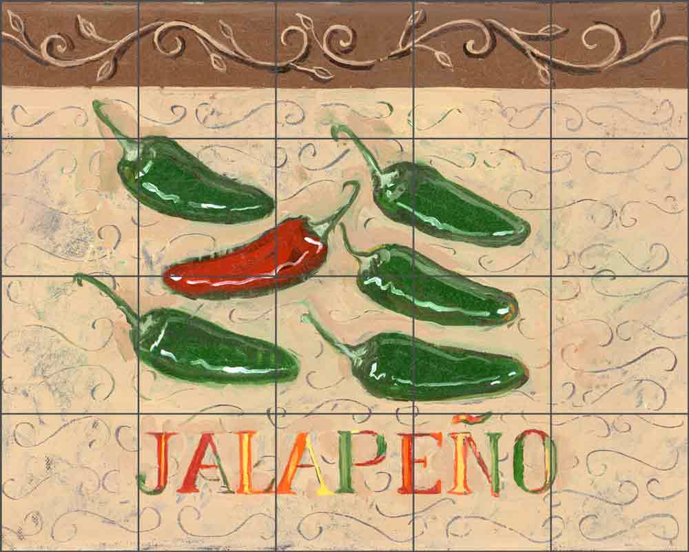 Jalapeno by Theresa Kasun Ceramic Tile Mural EC-TK006