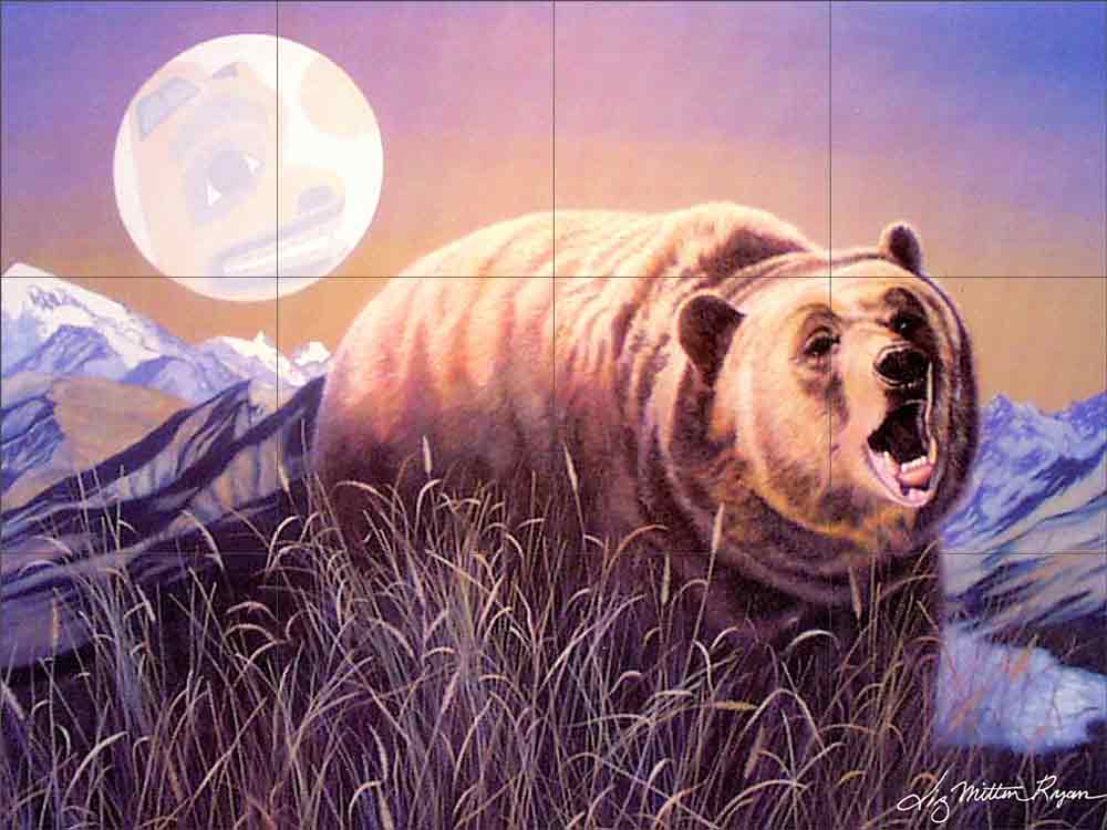 Sprit of the Bear by Liz Mitten Ryan Ceramic Tile Mural EWH-LMR020