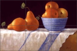 Red Pears by Frances Poole Ceramic Tile Mural FPA003-2