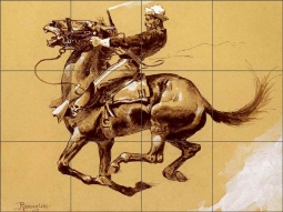 Ugly by Frederic Remington Ceramic Tile Mural FR2001