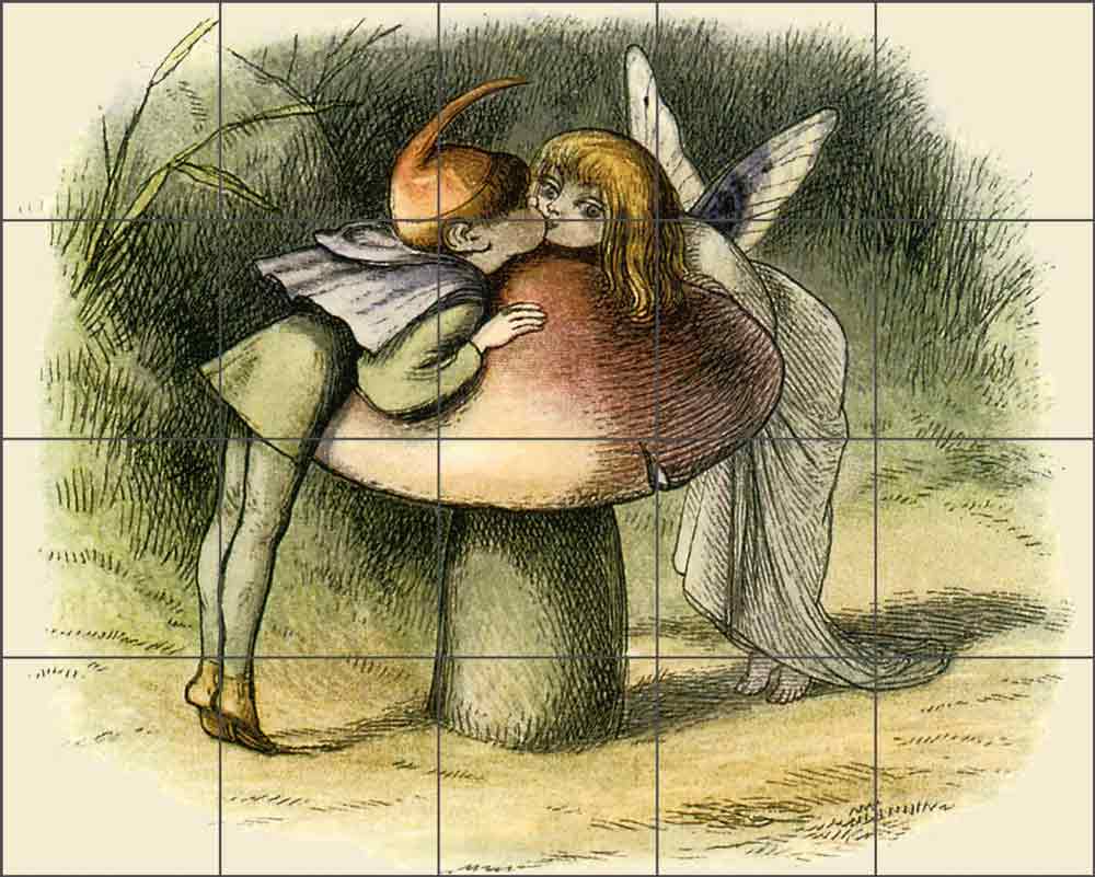 A Fairy Kiss by Richard Doyle Ceramic Tile Mural GFP027