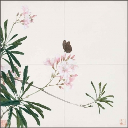 Insects and Flowers 2 by Ju Lian Ceramic Tile Mural JL2002