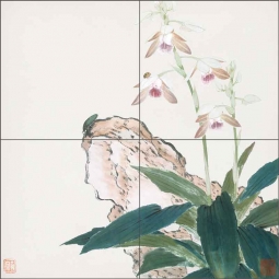 Insects and Flowers 4 by Ju Lian Ceramic Tile Mural JL2004