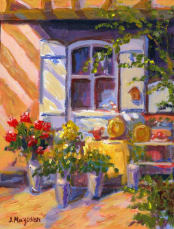 Monet Flowers by Joanne Morris Margosian Ceramic Accent & Decor Tile JM102AT