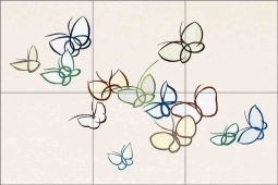 Japanese Butterfly 3 by Kamisaka Sekka Ceramic Tile Mural KS2005