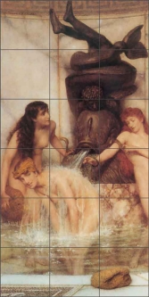 Strigils and Sponges by Sir Lawrence Alma-Tadema Ceramic Tile Mural LAT025