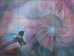 Heart Chakra by Leslie Macon Ceramic Tile Mural LMA008