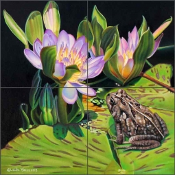 The Flower Duet by Leslie Macon Ceramic Tile Mural LMA055