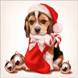 Christmas Puppy 6 by Maryline Cazenave Accent & Decor Tile MC2-008fAT
