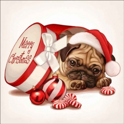 Christmas Puppy 8 by Maryline Cazenave Accent & Decor Tile MC2-008hAT
