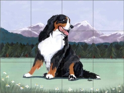 Burmese Mountain Dog by M. K. Zeppa Ceramic Tile Mural MKZ002