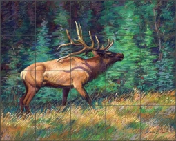 Elk by Marsha McDonald Ceramic Tile Mural MMA08