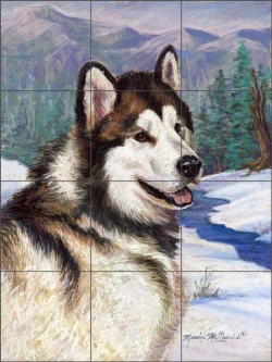 Rhett's Winter Journey by Marsha McDonald Ceramic Tile Mural MMA012