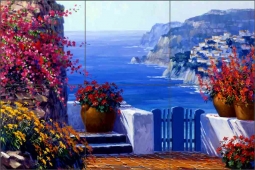 Amalfi Coast by Mikki Senkarik Ceramic Tile Mural MSA001