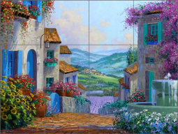 Lise's Provence by Mikki Senkarik Ceramic Tile Mural MSA057