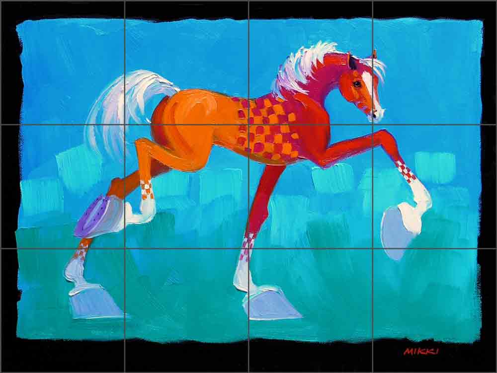 Checker Board Charlie by Mikki Senkarik Ceramic Tile Mural MSA071