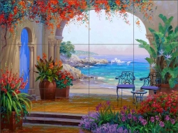 Allure of the Cote d'Azur by Mikki Senkarik Ceramic Tile Mural - MSA130