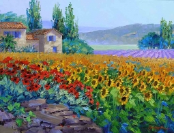 Dreams of Sunflowers by Mikki Senkarik Ceramic Accent & Decor Tile MSA134AT