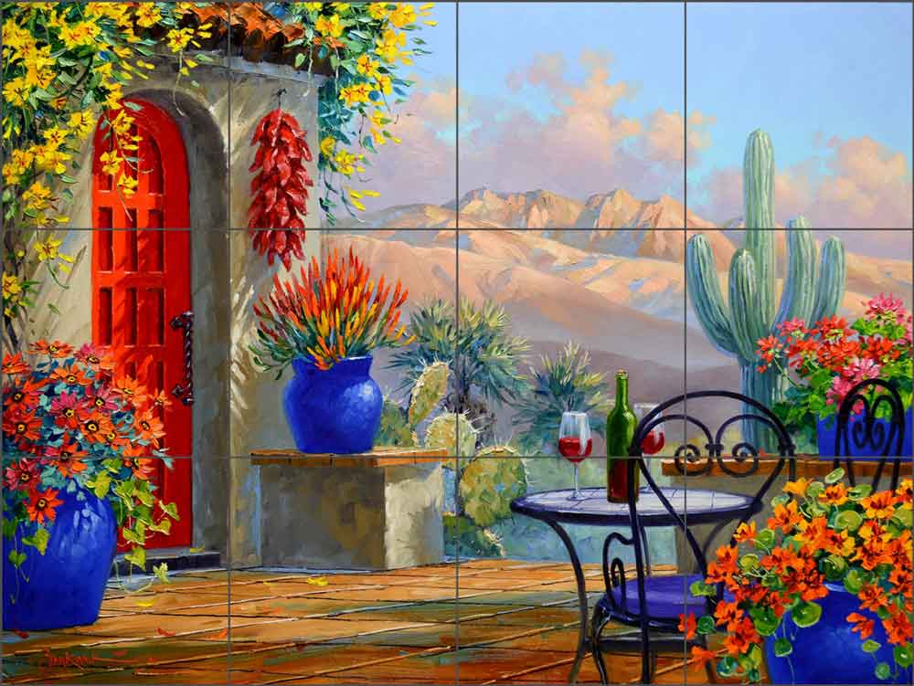 Four Peaks by Mikki Senkarik Glass Tile Mural MSA256