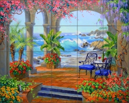 Refreshing Oasis by Mikki Senkarik Ceramic Tile Mural MSA262