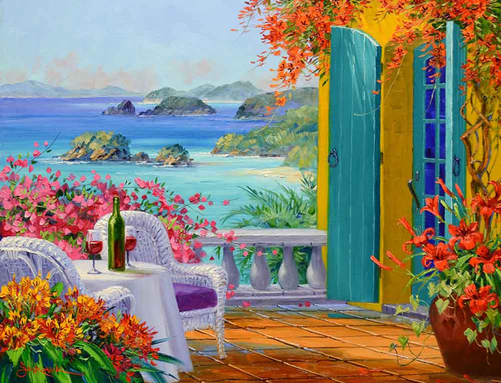 Soft Caribbean Breeze by Mikki Senkarik Accent & Decor Tile MSA265AT