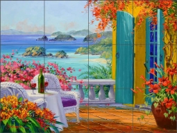 Soft Caribbean Breeze by Mikki Senkarik Ceramic Tile Mural MSA265
