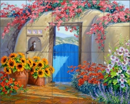 Unexpected Encounter by Mikki Senkarik Ceramic Tile Mural MSA267